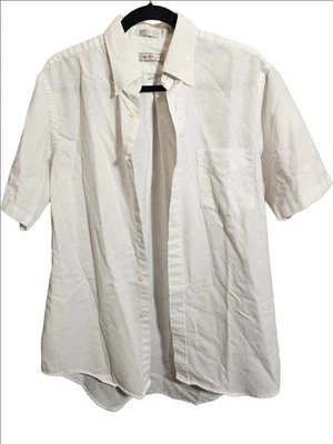 Vintage Oakton Ltd 16 Men’s White Short Sleeve Button Down Shirt USA 60/40... - Image 1 of 4