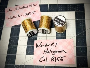 Lot of 3 x 300m Wonderfil Hologram Poly Flat Slitted Gold Threads - Machine Embr - Picture 1 of 5