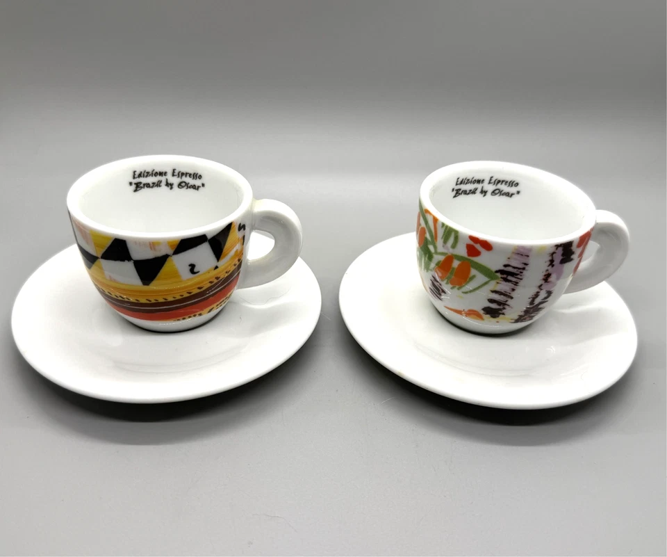 2 Ancap Italy Edizione Espresso Brazil By Oscar Cup & Saucer Sets #29/216 - Image 1 of 4