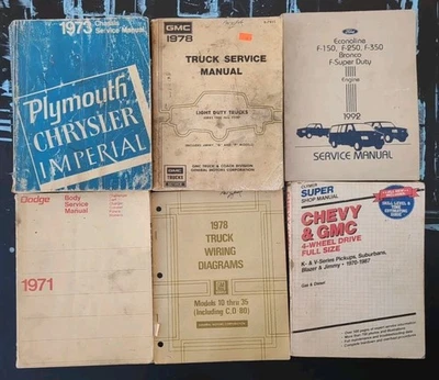 Lot Of 6 Auto Service Manuals Dodge Plymouth GMC Ford Chevy - Image 1 of 4