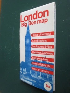 Geographia LONDON Big Ben Map Scale 5.5 inch to 1 mile - Picture 1 of 3