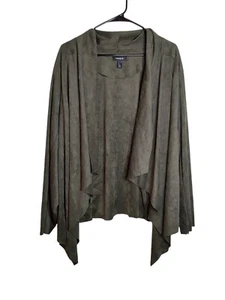Torrid Green Faux Suede Drape Front Jacket Cardigan Size 4x - Picture 1 of 6