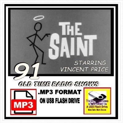 THE SAINT Is Vincent Price 91 Classic Oldtime Radio MP3 OTR On USB Flash Drive - Image 1 of 4