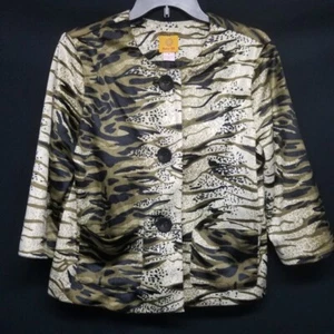 Ruby Rd. Women's Size 8 Brushed Mob Wife Animal Print Jacket Blazer - Picture 1 of 6