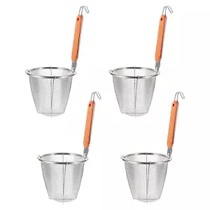 Pasta Strainer 4PCS Mesh Pasta Basket with Wooden Handle Stainless Steel Spid... - Picture 1 of 10