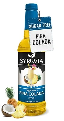 Jarabe de piña colada sin azúcar Syruvia 25,4 fl oz, para café, postres y más Foto 1 de 4