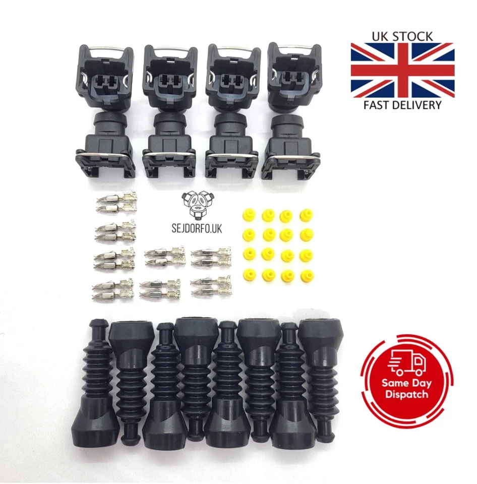 8X BOSCH Fuel injector Plug Connector Junior Power Timer 2pin For Jetronic EV1 - Image 1 of 1