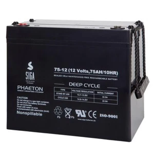 Akku AGM 75AH 12V Gel Batterie Elektromobil Rollstuhl Boot Seniorenmobil Caddy - Bild 1 von 3
