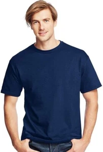 Hanes Men's ComfortSoft Short Sleeve T-Shirt (12 Pack), Navy, Large NEW NWT - Picture 1 of 4