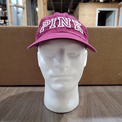 Victorias 秘密帽子女式红色洋红色粉红色标志足球妈妈健身房跑步 — 第 1/4 张图片