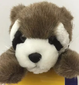Bearington Raccoon Plush Bean Bag 10" Long Brown & Bushy Tail Tags Animal Toy - Imagen 1 de 10