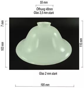 Lampenschirm antik weiß Glasschirm kegelförmig Milchglas matt Jugendstil - Bild 1 von 1