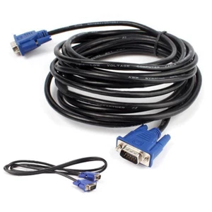 VGA Cable 15 Pin SVGA Male D-Sub VGA Lead PC LCD TFT Monitor 1M 2M 3M 5M 10M 15M - Picture 1 of 2