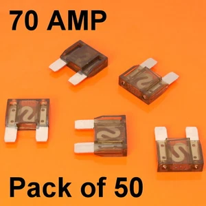 Fusibili Fusibili Alta Qualità 50x70 Amp Maxi Lama Marrone 70A Auto Furgone Bici Grande - Foto 1 di 1