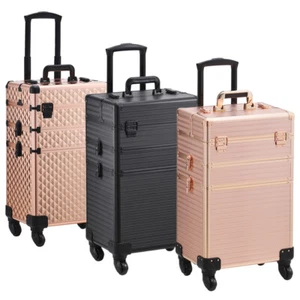 Rolling Cosmetic Cases Makeup Trolley Case on Wheels Beauty Storage Organiser - Picture 1 of 32