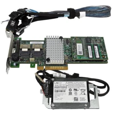 Dell LSI MR SAS 9265-8i 6 Gb/s 1GB PCIe x8 RAID Controller 0DNKYM +BBU + Cavo - Immagine 1 di 4
