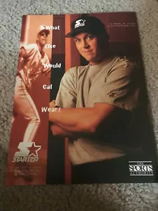 Vintage 1995 CAL RIPKEN JR. STARTER Poster Print Ad 1990s STARTER HAT & SHIRT - Picture 1 of 1