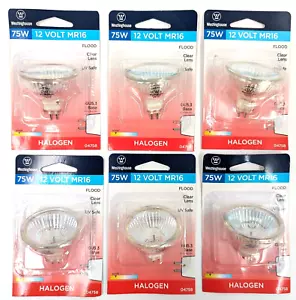 Six (6) Westinghouse 12 Volt 75w Flood 2-Pin GU5.3 Base Light Bulbs MR16 - Picture 1 of 10