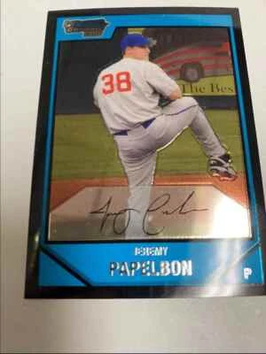 2007 BOWMAN CHROME PROSPECTS JEREMY PAPELBON CHICAGO CUBS #BC6 - Image 1 of 2