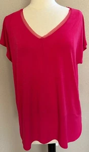Bar III Blouse Pink Sz XL Short Sleeves Summer Fun - Picture 1 of 9
