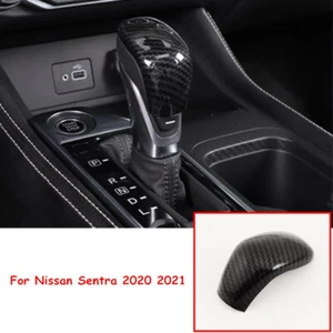 Cubierta de decoración de perillas de cambio interior de fibra de carbono para Nissan Sentra 2020-2022 - Imagen 1 de 8