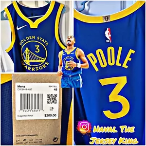 Men's Golden State Warriors Jordan Poole Nike Royal Authentic Jersey - Icon - Picture 1 of 1