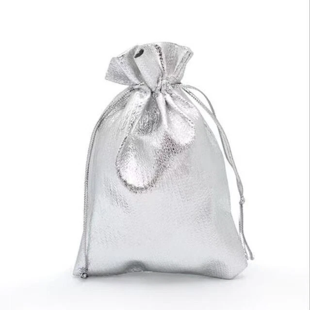 50-200pcs Gold/Silver Jewelry Party Favors Drawstring Pouch Wedding Gift Bags - Image 1 of 4