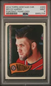2014 Topps Heritage Chrome #400 Bryce Harper /999 PSA 9 (MINT) - Picture 1 of 2