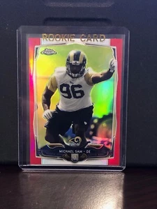 Michael Sam RC 2014 Topps cromo #174 novato refractor rojo/25 SP SSP - Imagen 1 de 2