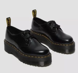 $170 Dr. Martens Holly Negro Buttero 25234001 Mujer Talla 7/38 Plataforma - Imagen 1 de 17