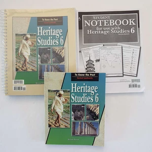 Lot 3 BJU Heritage Studies 6 2nd Ed Textbook Teachers Edition Student Notebook - Imagen 1 de 4