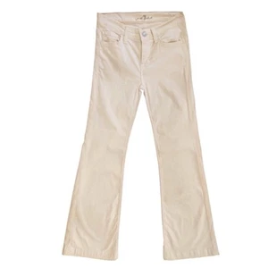 Vintage 7 For all Mankind Sz. 10 Cream Boot Flare Lightweight Denim Girls Jeans - Picture 1 of 9