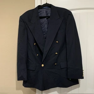 Ralph Lauren Polo University Double Breast Blazer Jacket Sport Coat Gold Button - Picture 1 of 12