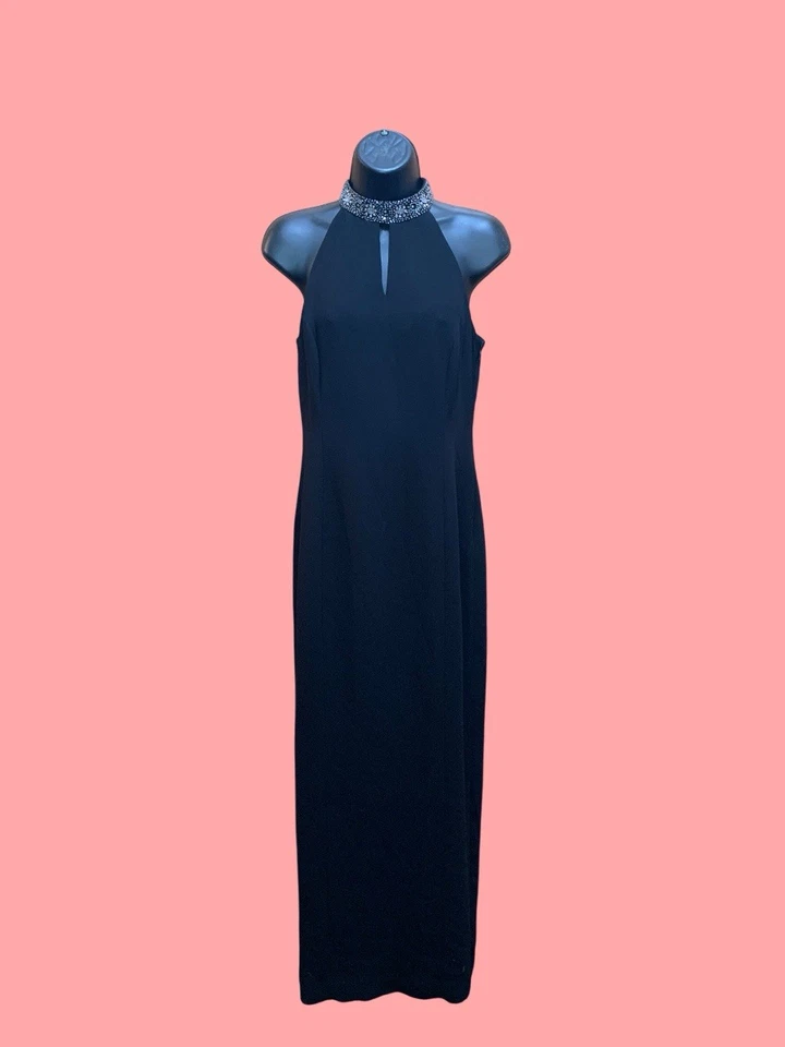 NUEVO CON ETIQUETAS: Jones New York Noche Elegante Negro Maxi Vestido de Cóctel Mujer’s 4 Foto 1 de 4