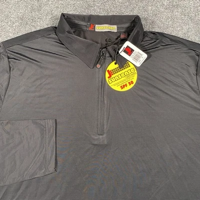 Camisa Polo Jamie Sadock Sunsense 1/4 Cremallera Manga Larga Para Hombres XL Tela Elástica Foto 1 de 4
