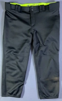 Mizuno Women's Softball Pants XL Black Performance Double Knee Belt Loop Snap - Image 1 of 4