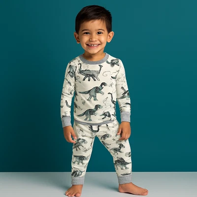Juego de pijama de dinosaurio de algodón orgánico Hatley nuevo con etiquetas Foto 1 de 4