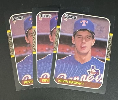 (3) Лот товаров Kevin Brown 1987 Donruss дебютант No627 - Texas Rangers - Изображение 1 из 2