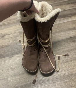 UGG Boots Damen 7 Catalina Schuhe braun Leder Schnürschuhe Lammfell 1634 - Bild 1 von 21