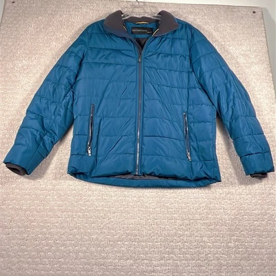 Abrigo Chaqueta Impermeable Hombre Talla Grande Ultra Lujo Resistente al Agua Azul Cremallera Completa Foto 1 de 4