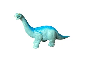 Vintage 1988 PLAYSKOOL 6 3/4" dinosauro brontosauro blu con testa mobile - Foto 1 di 4