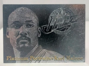 1996-97 Fleer Metal Platinum Portraits Karl Malone #7 of 10 Utah Jazz - Picture 1 of 2