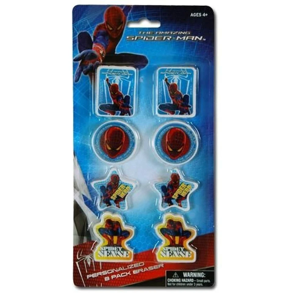 Borrachas em forma de cartão blister Spiderman 4 8 peças - Imagem 1 de 1