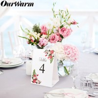 1-20 Double Side Paper Table Number Place Cards for Wedding Event Party Decor