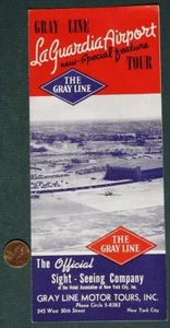 1950s LaGuardia Airport Tour Gray Line Bus Company brochure Polo Grounds too---- - Picture 1 of 1
