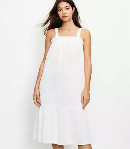 Loft Summer Midi Dress Spring Summer Beach Casual Smocked Back NEW MSRP $110 M,L - Picture 1 of 15