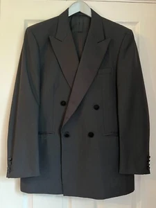 Mr Harry Mens Double Breasted Black Tuxedo Evening Suit 40R Jkt 32R Trouser - Picture 1 of 7