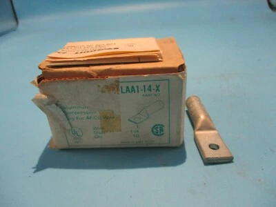 NEW BOX OF 10 PANDUIT LAA1-14X ALUMINUM COMPRESSION LUG FOR AL-CU WIRE - Image 1 of 3