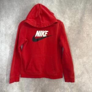 Nike HBR Center Logo Hooded Sweatshirt Boys XL/Womens Small Red READ - Picture 1 of 7