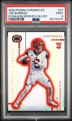 2020 Chronicles JOE BURROW Silver Dynagon Rookies #D1 PSA 9 MINT RC Bengals - Image 1 of 2